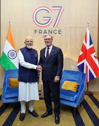 जी7 शिखर सम्मेलन के दौरान प्रधानमंत्री की यूनाइटेड किंगडम के प्रधानमंत्री के साथ बैठक