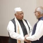 राज्यसभा के सभापति श्री सी.पी. राधाकृष्णन ने श्री मल्लिकार्जुन खरगे को शपथ दिलाई