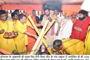 सीएम नायब सिंह सैनी ने जींद के उझाणा गांव में मूर्ति प्राण प्रतिष्ठा समारोह में की शिरकत