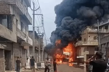 लुधियाना में केमिकल से भरे ट्रक में लगी भीषण आग, हाई-वोल्टेज तारों की चपेट में आने से हादसा